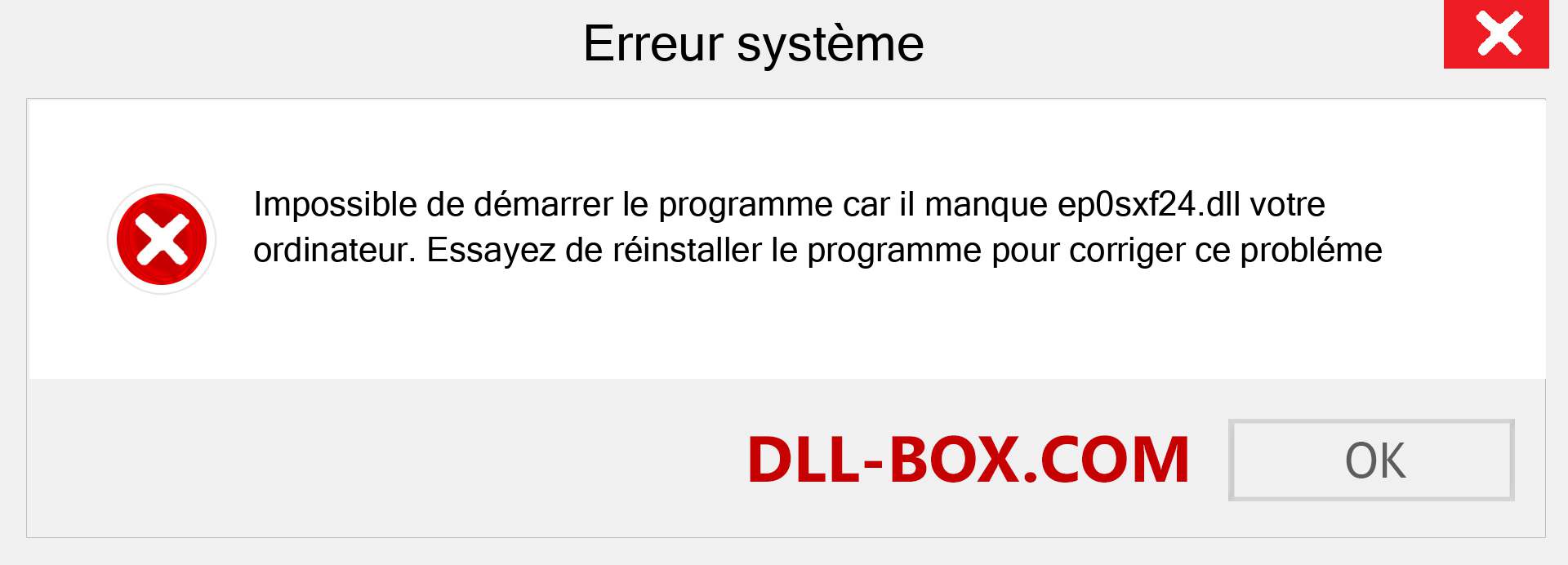 Le fichier ep0sxf24.dll est manquant ?. Télécharger pour Windows 7, 8, 10 - Correction de l'erreur manquante ep0sxf24 dll sur Windows, photos, images